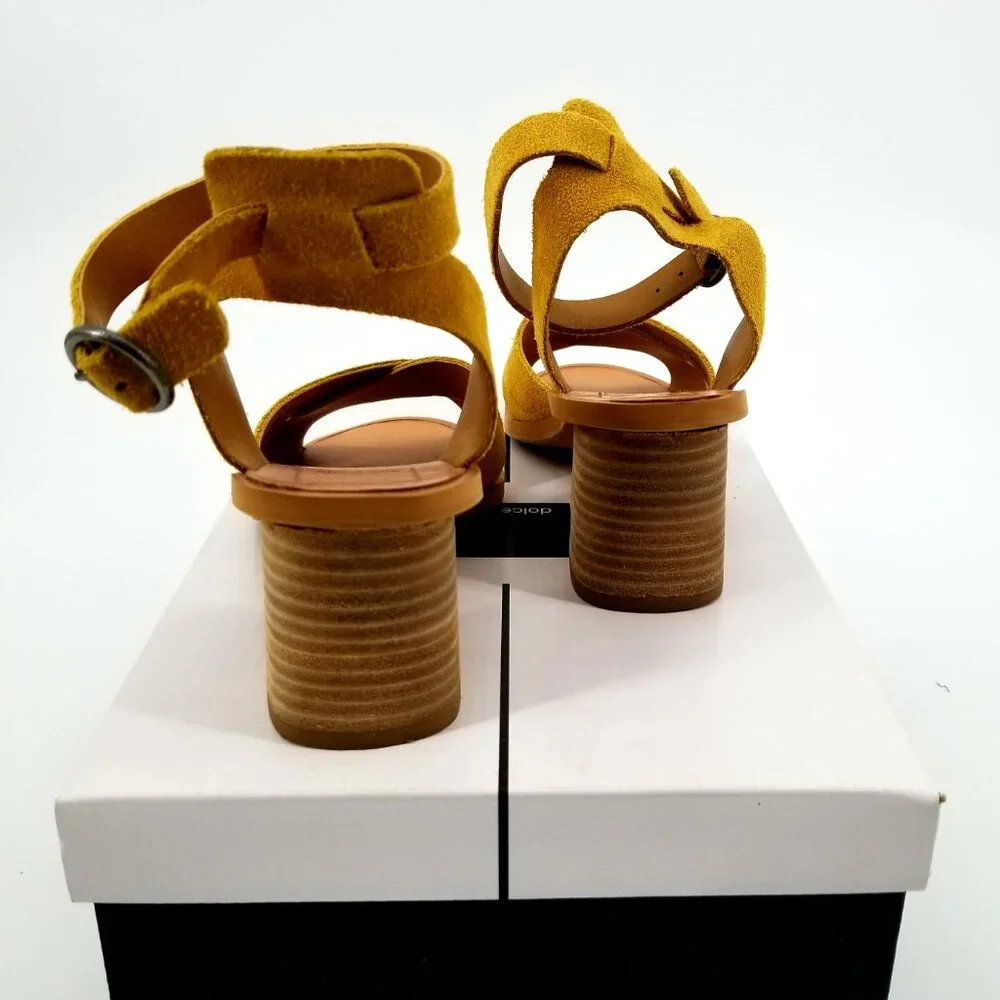 Dolce Vita Honey Suede Block Heel Sandals w/ Ankle Strap - Buttery Soft Sz. 6.5 - Picture 4 of 12